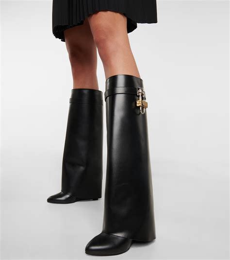 givenchy leather knee wedge boots replica|givenchy shark lock boot dupe.